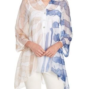 BELLE FRANCE Mixed Tie Dye Chiffon Tunic